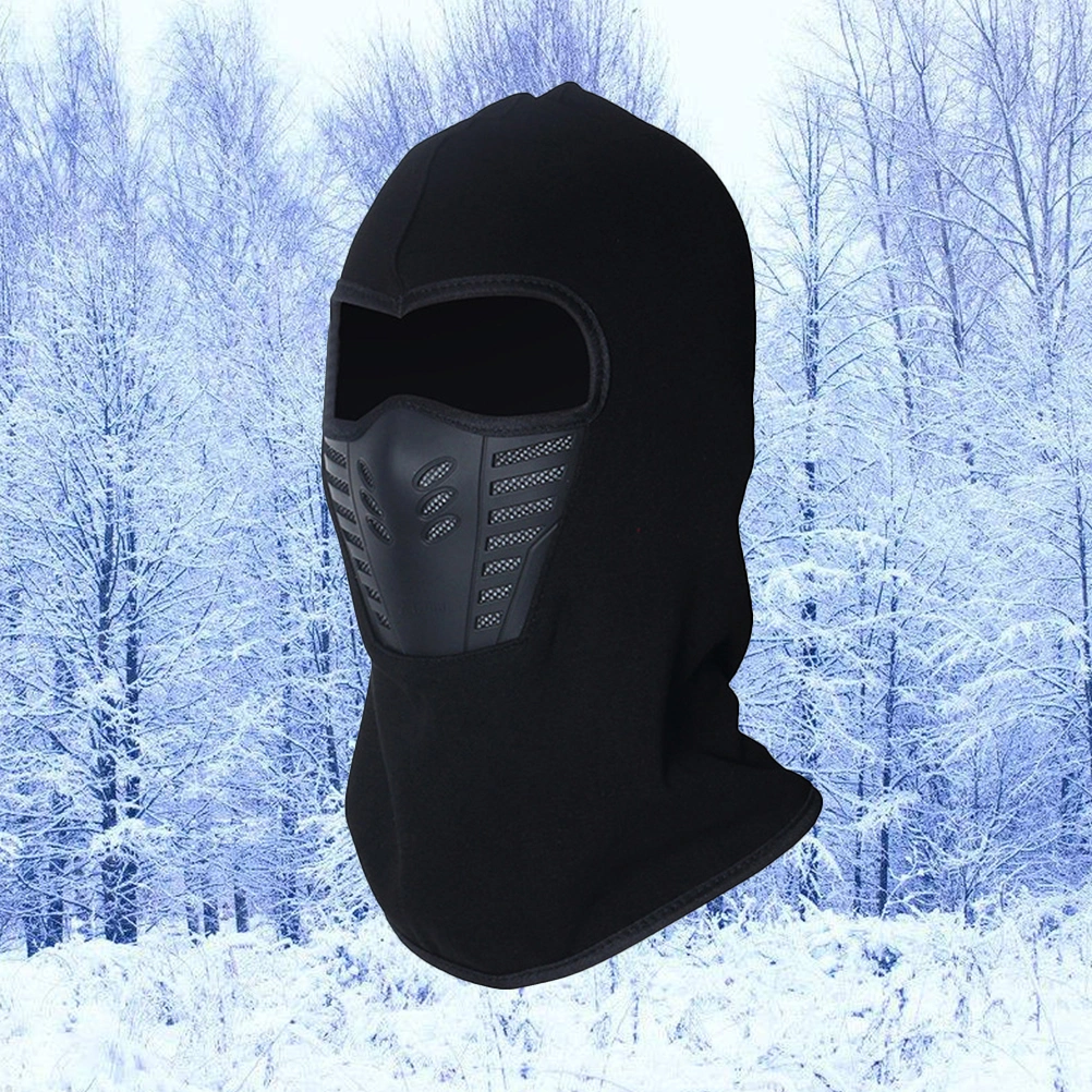 Warm Balaclava Hood Ski Bike Windproof Full Face Mask Hats Neck Warmer Outdoor Winter Sports Snowboarding (Black)