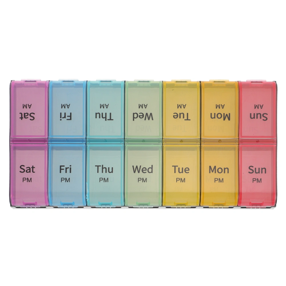 1pc Food Grade 14 Grids Pill Box One Week Medicine Box Pill Case Pill Organizer