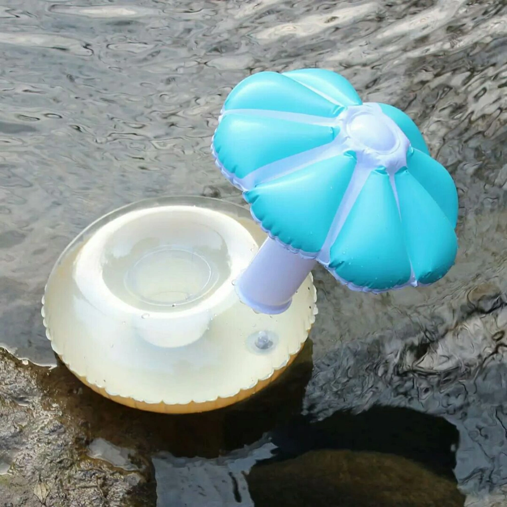 Inflatable Loevely Mushroom Coasters Jumbo Drink Cup Holder Beach Backdrop Party Favors Decoration for Hawaiian Luau Party (Blue)