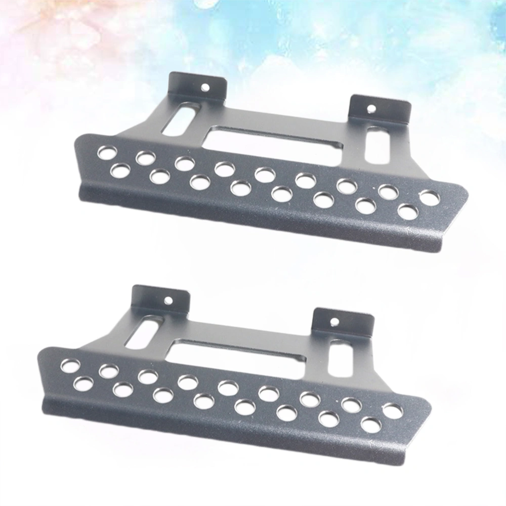 1 Pair of Metal Side Pedal Plate for 1 / 10 RC Crawler RC Car Accessories (Silver)