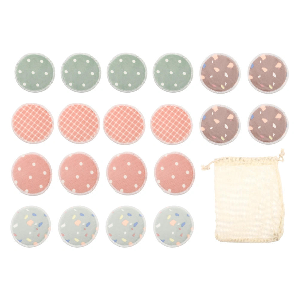 1 Set of Powder Removal Pads Bamboo Fiber Makeup Remover Pads with Storage Bag