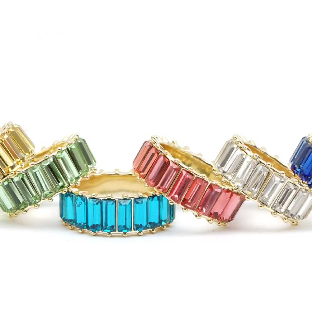 Rainbow Color Rings Elegnat Finger Rings Women Rings Finger Decoration Jewelry Rings Blue 9