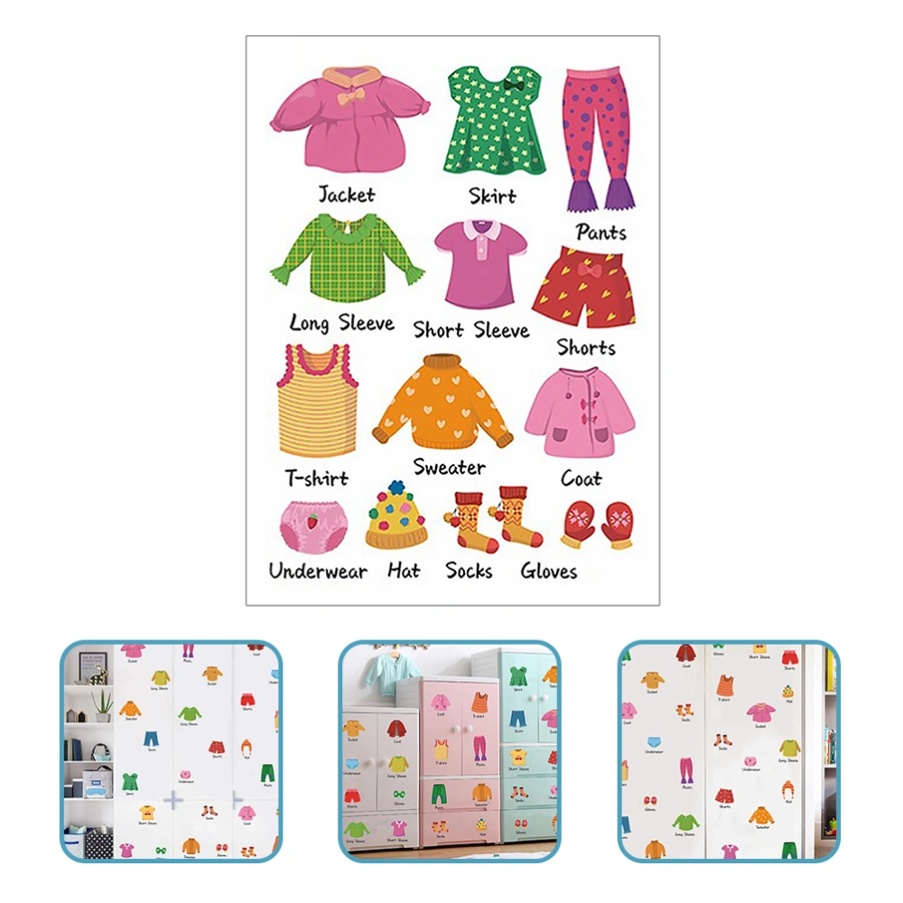 1 Set Kids Wardrobe Clothing Labels Stickers Classification Labels (Girl)