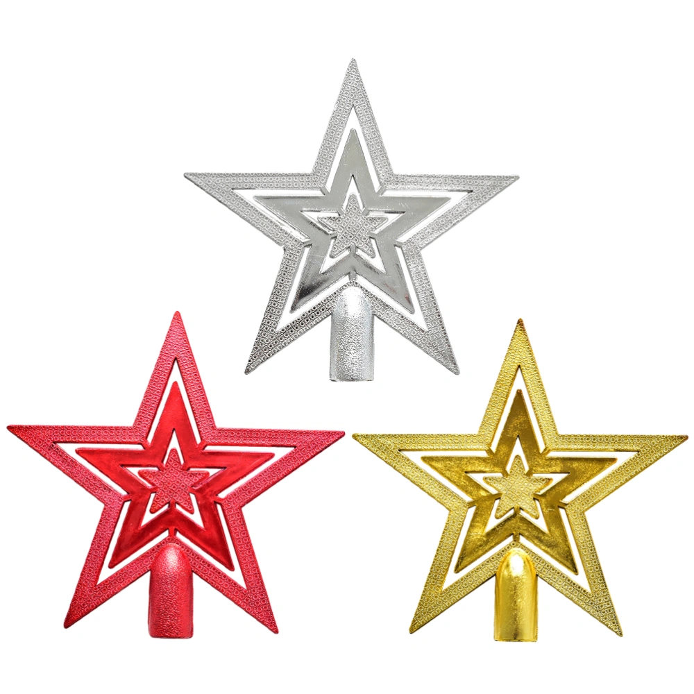 3pcs Bright Christmas Tree Topper Stars Delicate Xmas Tree Star Decoration