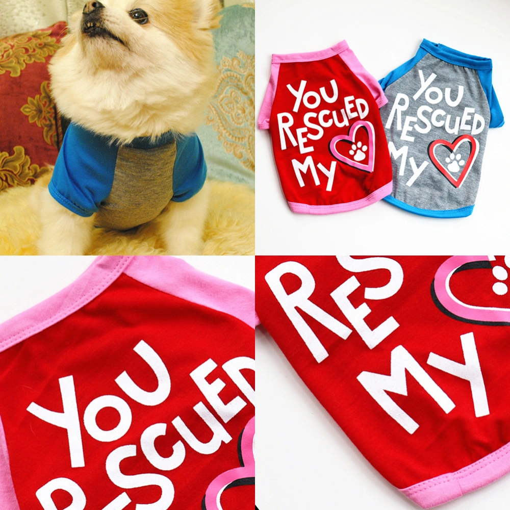 Fashion Valentine's Day Pet Cotton Clothes Spring Summer Style Pet Garment for Dog Puppy (Red, S)