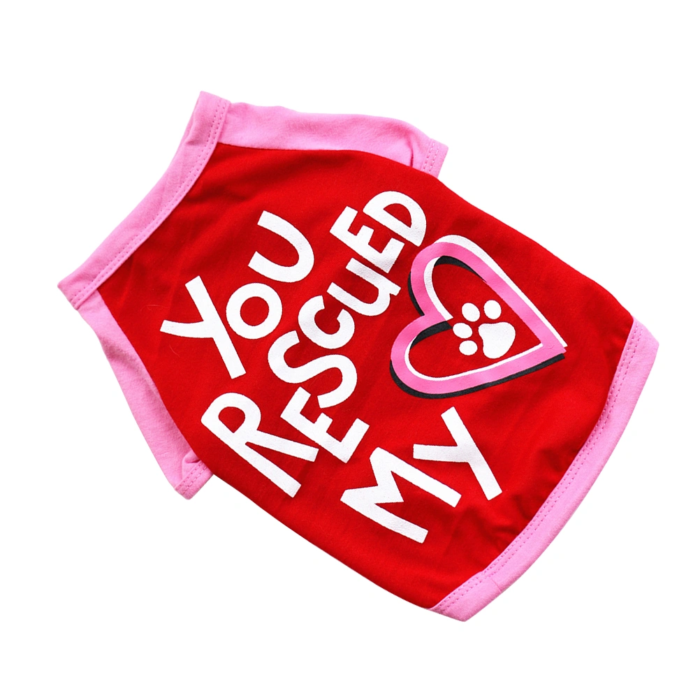 Fashion Valentine's Day Pet Cotton Clothes Spring Summer Style Pet Garment for Dog Puppy (Red, S)