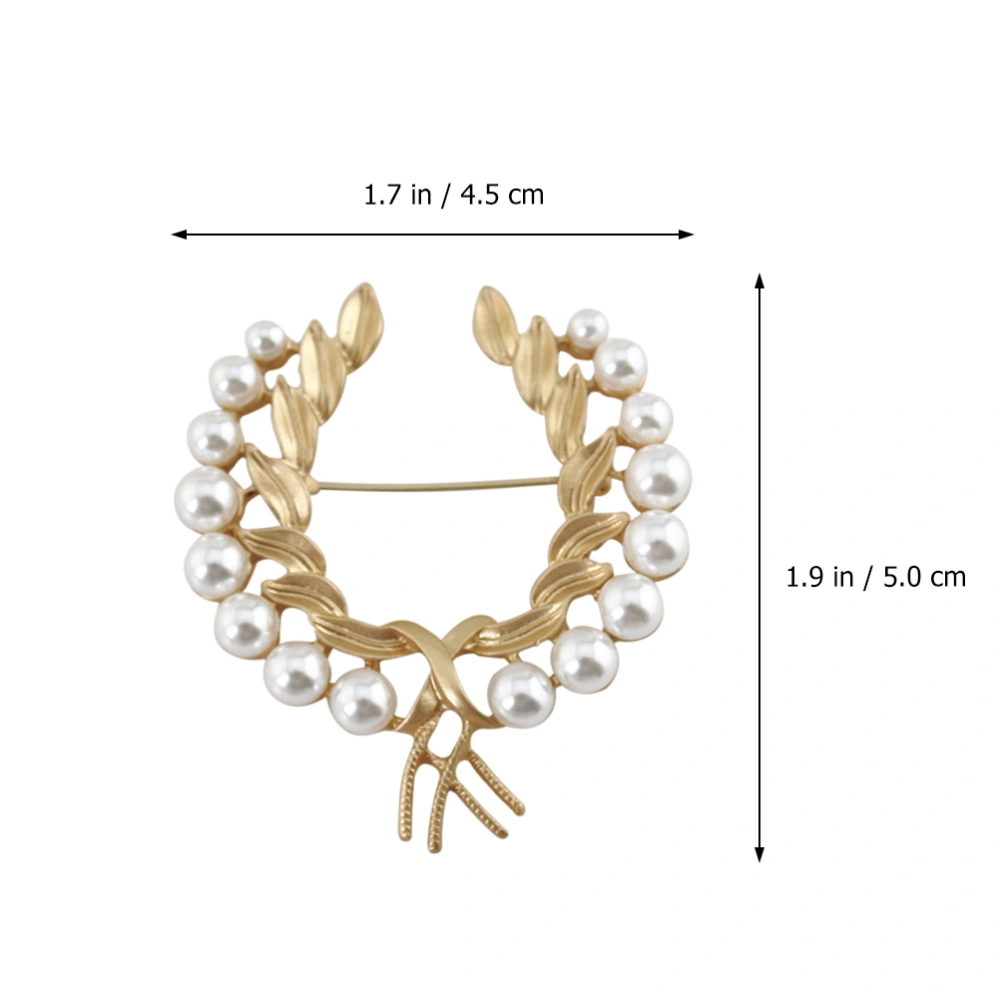 2Pcs Chic Brooches Pin Wheat Brooches Imitation Pearls Brooch Clothing Brooches