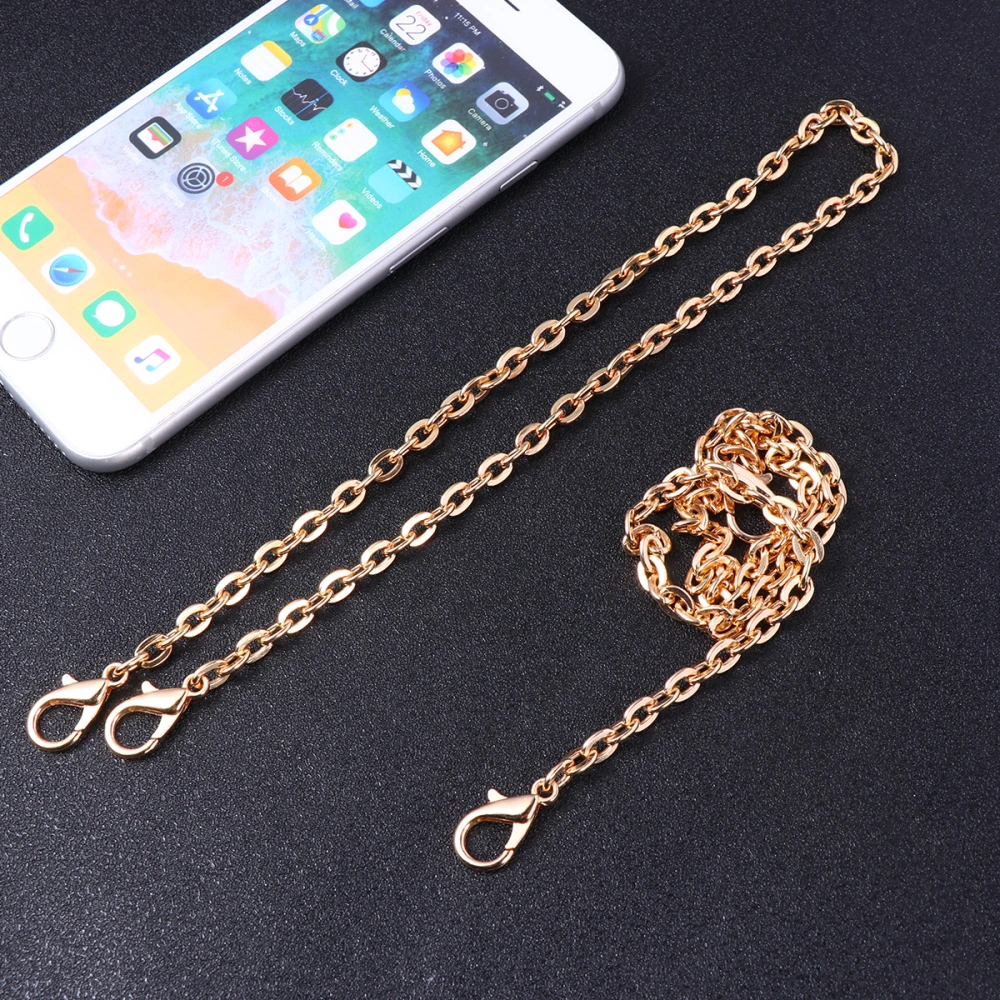 10 Pcs 40cm Mobile Phone Iron Chain Dual-end Lanyard Alloy Lobster Buckle Rope Phone Lanyard for Bags Camera USB Flash Disk Supplies (Light Golden)