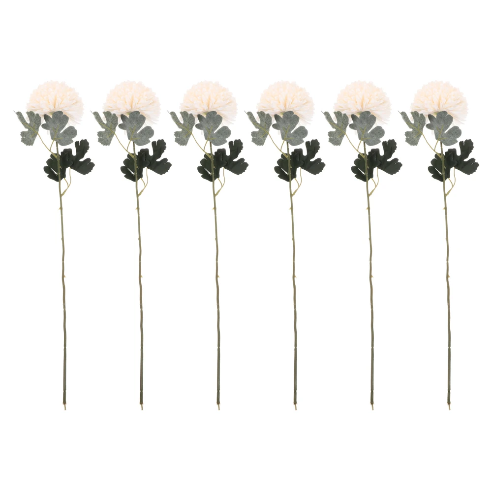 6Pcs Realistic Flower Adornments Fake Dandelions Flowers Wedding Flowers