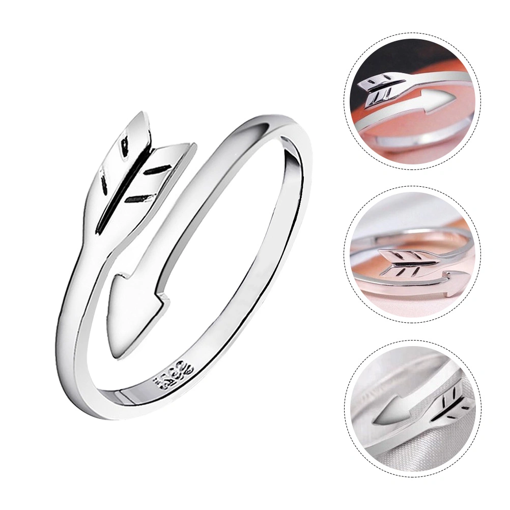 1Pc Couple Ring Elegant Finger Ring Fashion Finger Jewelry (Silver)