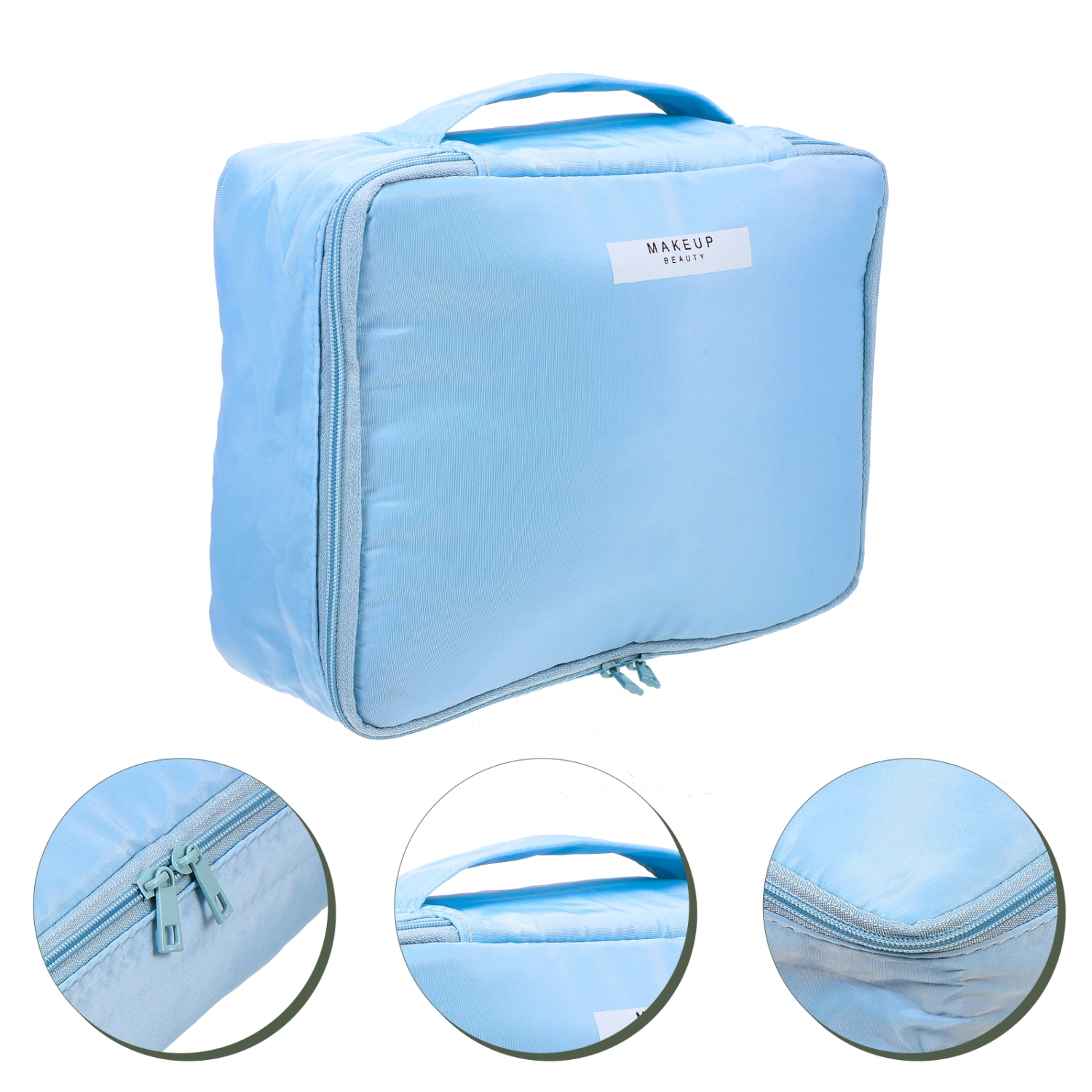 1 Set Portable Cosmetic Bag Smooth Zipper Large Cosmetic Bag Purse for Women Lady