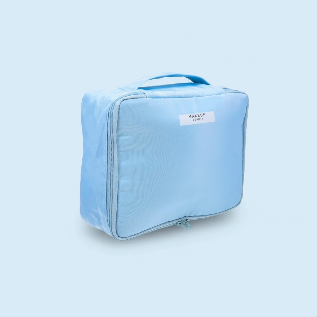 1 Set Portable Cosmetic Bag Smooth Zipper Large Cosmetic Bag Purse for Women Lady