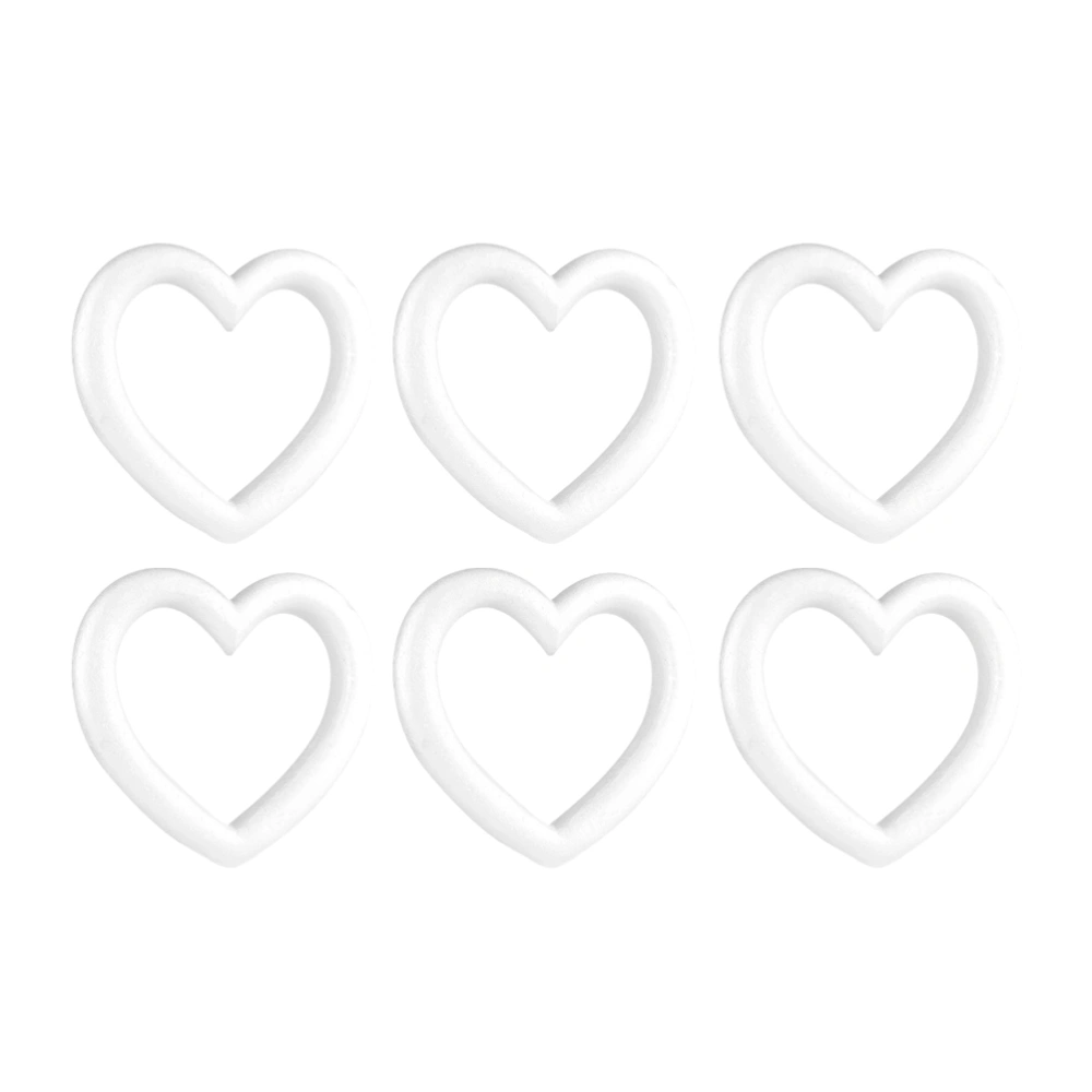 6pcs Christmas Ring DIY Craft Heart Shaped Garland Decor Festival Hanging Ring(White)