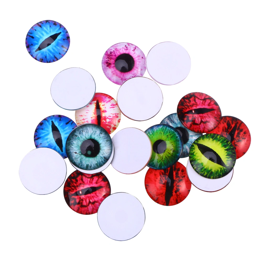 20 PCS 35mm Mixed Eye Mosaic Tiles Dome Cabochons Glass Gemstone for Crafts Jewelry Making