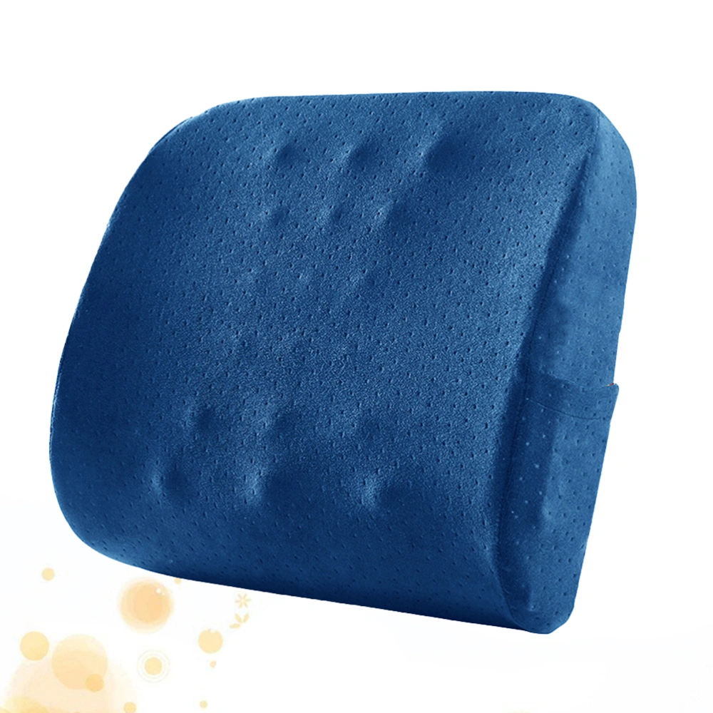 Memory Lumbar Support Cushion Comfortable Waist Back Protection Cushion Car Waist Pad (Blue)