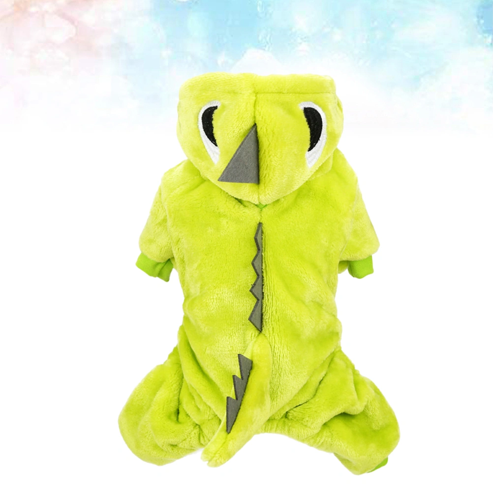 Funny Autumn Winter Pet Costume Dinosaur Cosplay Clothes for Puppy Dog Green Size XS