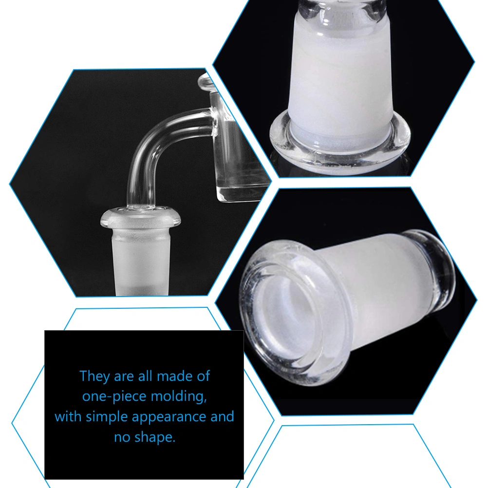 2pcs Glass Stem Pipe Adapters Clear Glass  Stem Converters for Laboratory