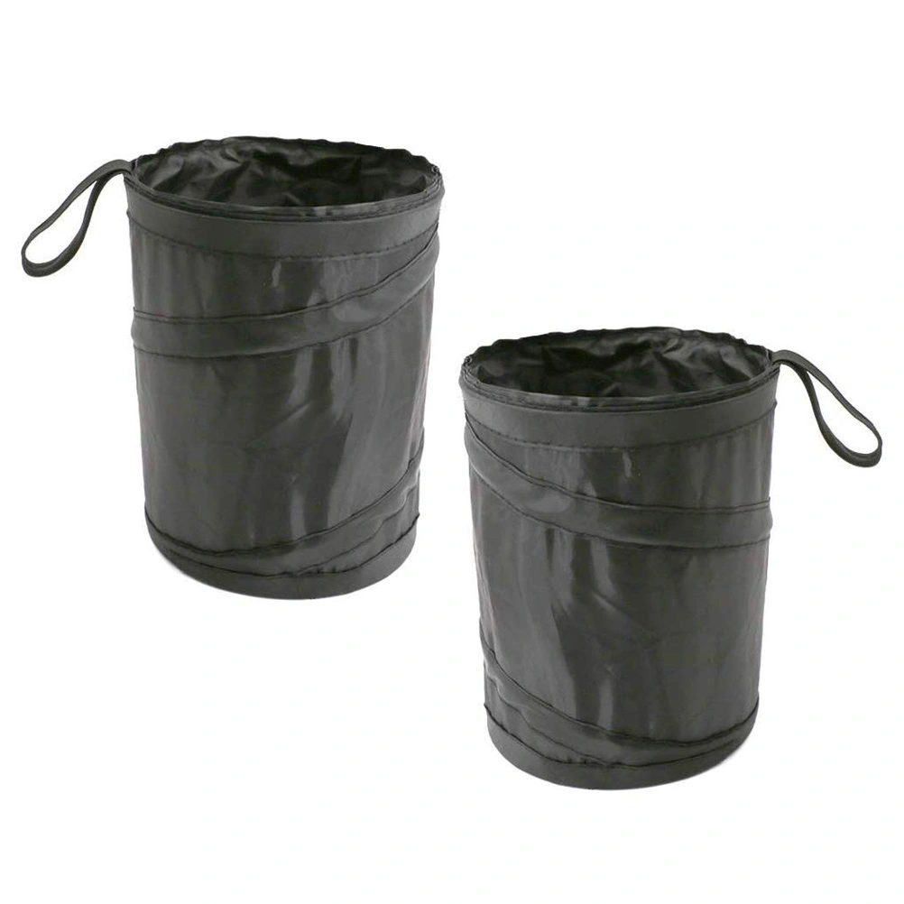 2pcs Foldable Car Garbage Bag Portable Car Trash Bin Oxford Cloth Car Trash Cans