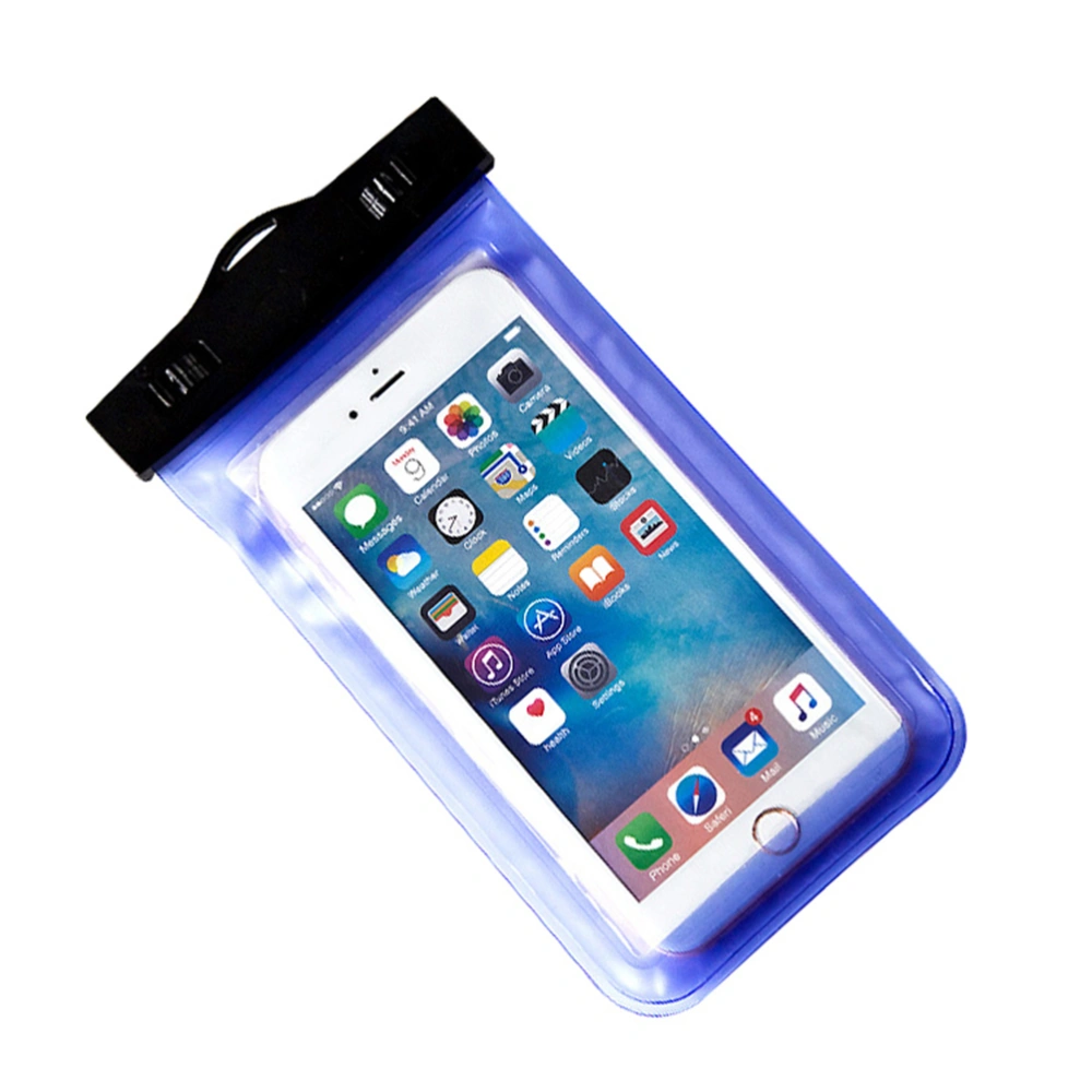 Universal Waterproof Phone Pouch with Sensitive and Transparent TPU Screen WaterProof Dustproof Snowproof Shockproof Cell Phone Dry Bag for Apple iPhone Android SmartPhone up to 5.9" - Deep Blue (5.9")