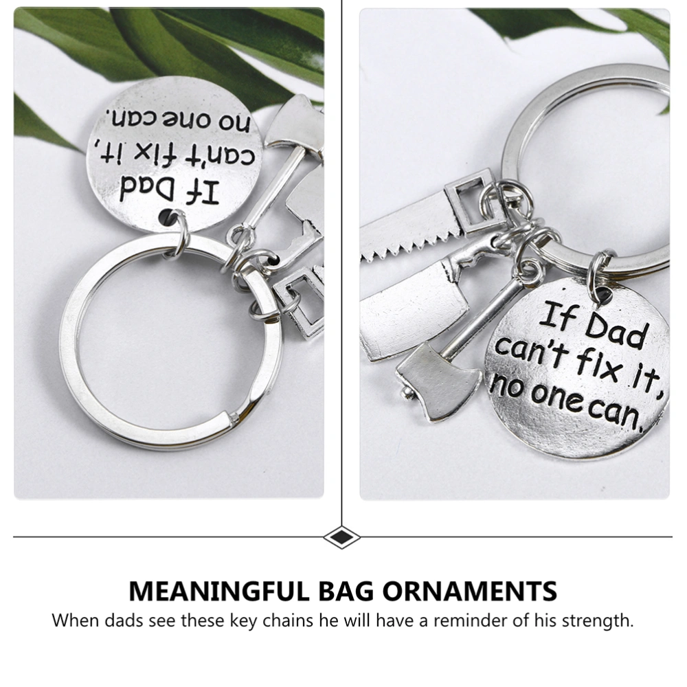 4 Pcs Stainless Steel Elaborate Key Chains Portable Bag Ornaments (Silver)