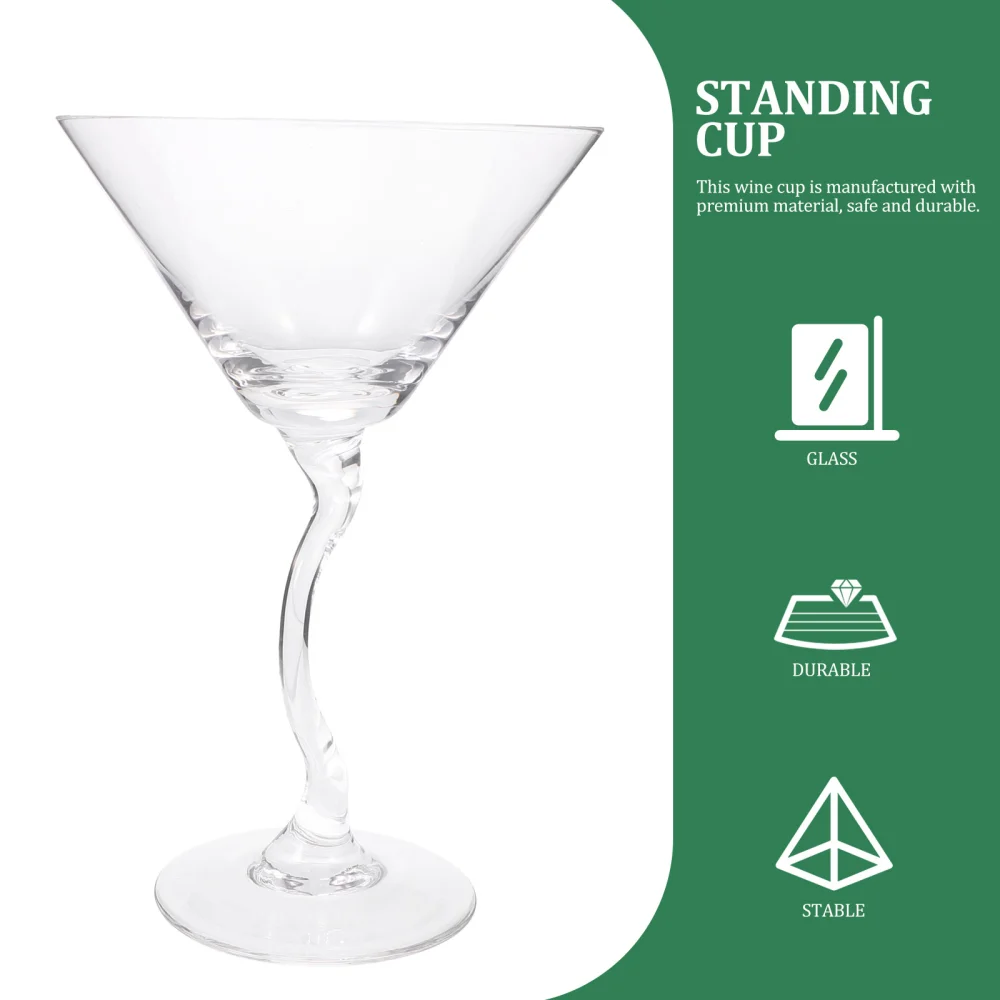 1Pc Standing Wine Glass Cup Nordic Style Cocktail Cup Drinking Cup (Transparent)