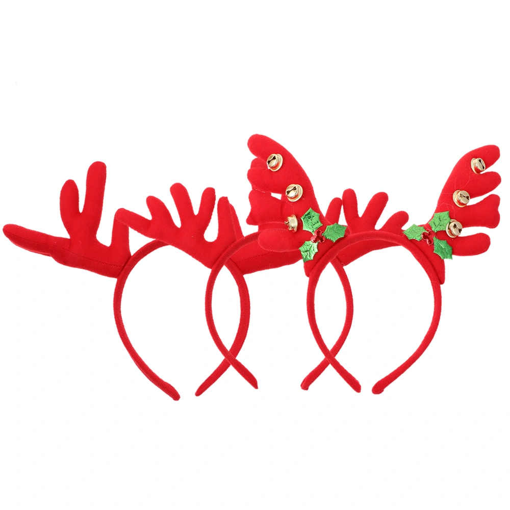 3Pcs Antler Hair Hair Accessories Christmas Headband Party Supply (Red)