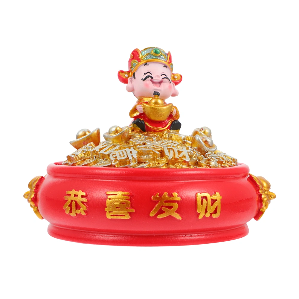 God of Fortune Home Decoration Ashtray Spring Festival Ornament Tabletop Ashtray