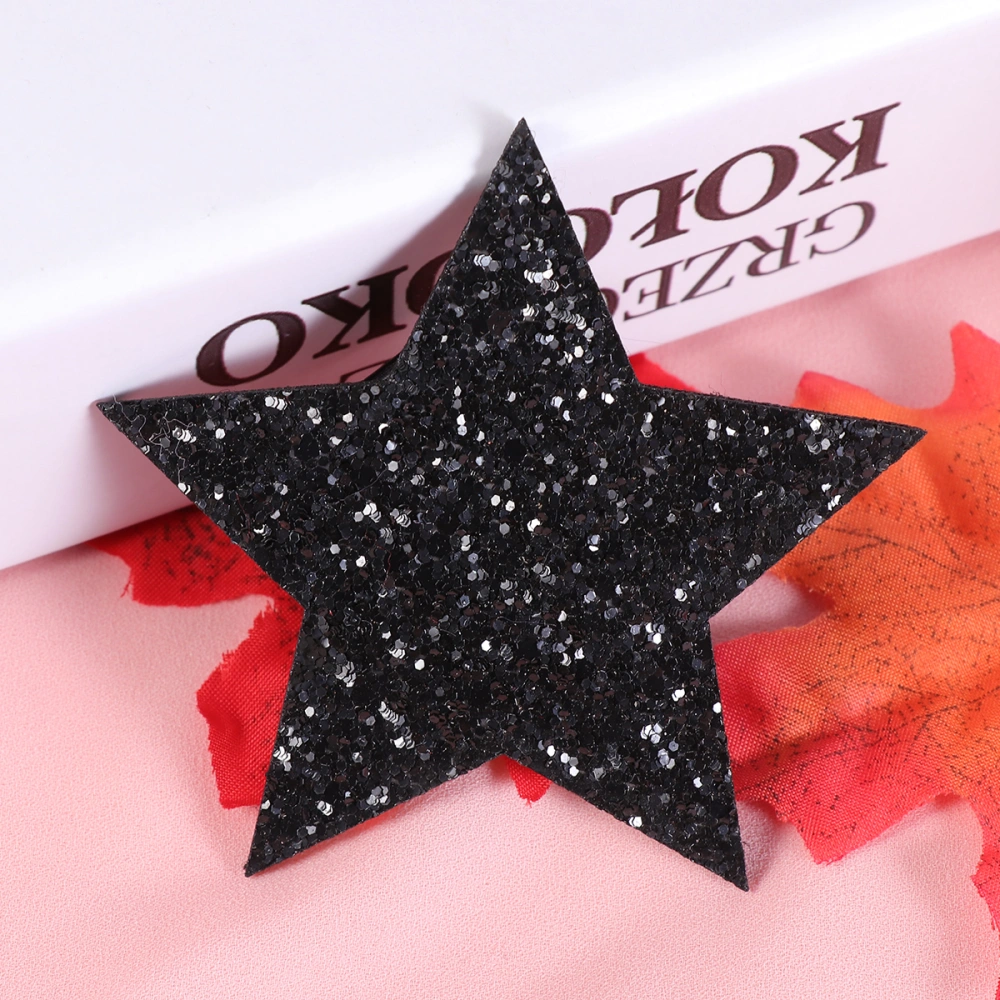 Fashion Simple Hair Clips Sequin Star Shaped Hair Barrettes Bobby Pin Hair for Kids Girls (Black)