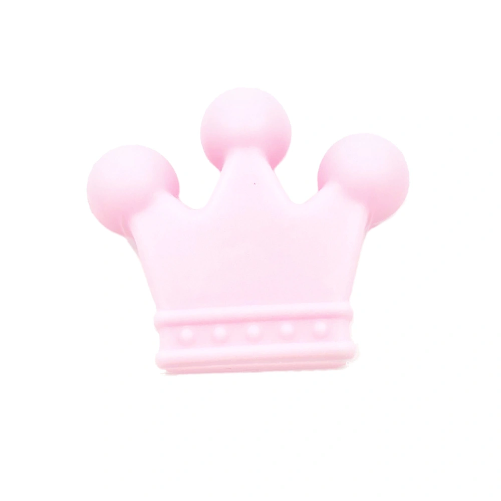 Silicone Baby Teether Bracelet Round Ring Nursing Bead Crown Horse Silicone Pacifier For Baby Toys Food Silicone Teether (Light Pink)