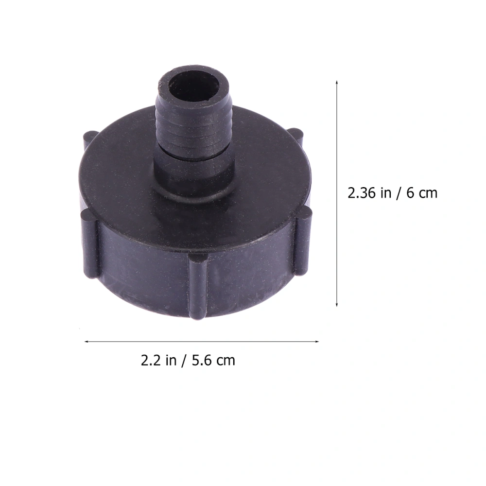 2pcs Adapter Plastic Coarse Thread IBC Hose Connector 20mm 3/4 Inch Water Tanks Ton Barrel Quick Connect Replacement (Black)