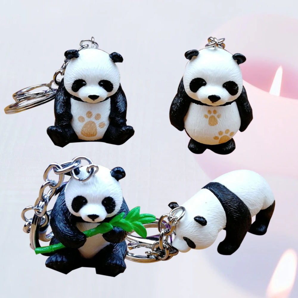 4Pcs Panda Shaped Key Chain Animal Keychain for Bag Key Ring Tourism Souvenir Gifts Key Chains