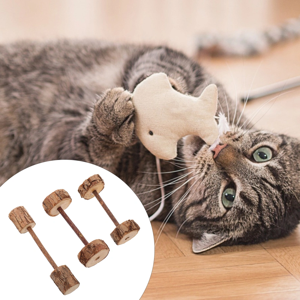 3pcs Cat Matatabi Dumbbell Kitten Playing Dumbbell Molar Stick Chew Sticks Random Style