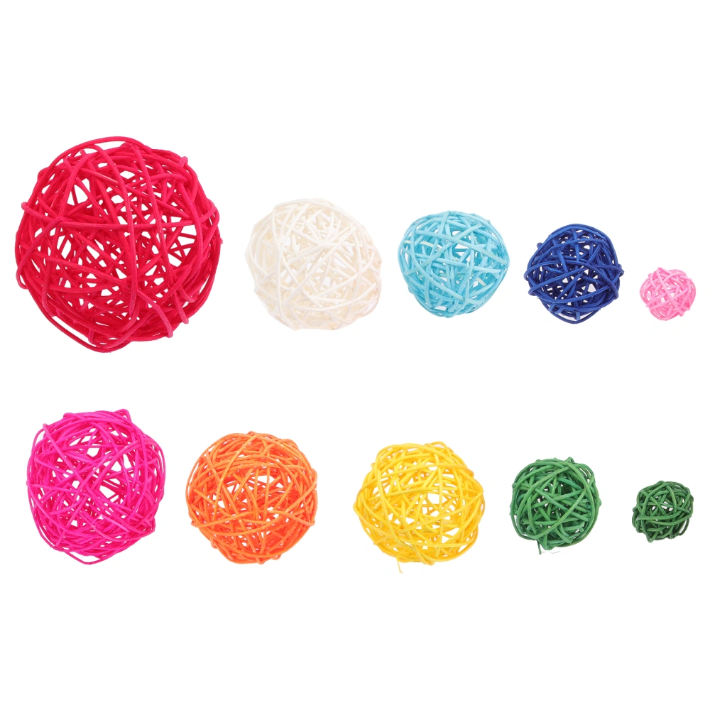 10Pcs Rattan Balls Wicker Ball Crafts DIY Accessories Vase Fillers Decoration