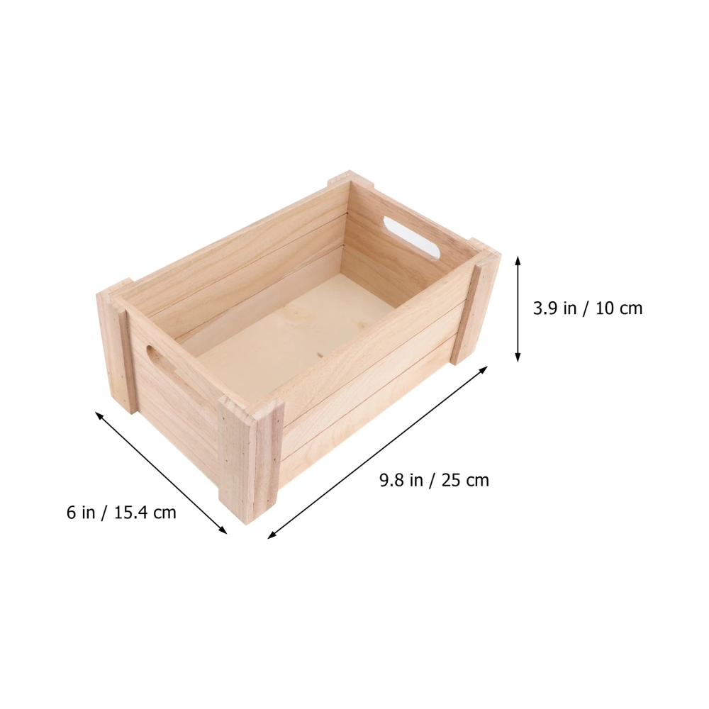 1Pc Creative Wooden Storage Desk Box Desktop Organizer Home Decoration (Medium)