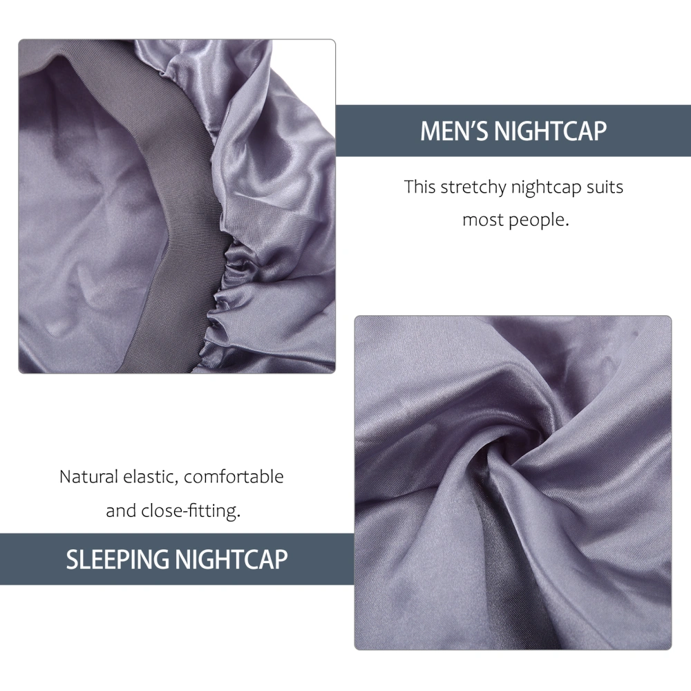 Men's Nightcap With Elastic Brim In Solid Color Women Sleeping Hat for Home