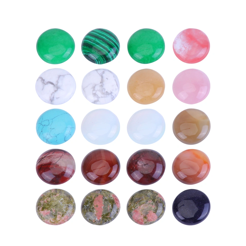 20pcs Time Paster Semicircle Bead Sticker DIY Jewelry Accessories DIY Stone Patch (Random Color Size 5)