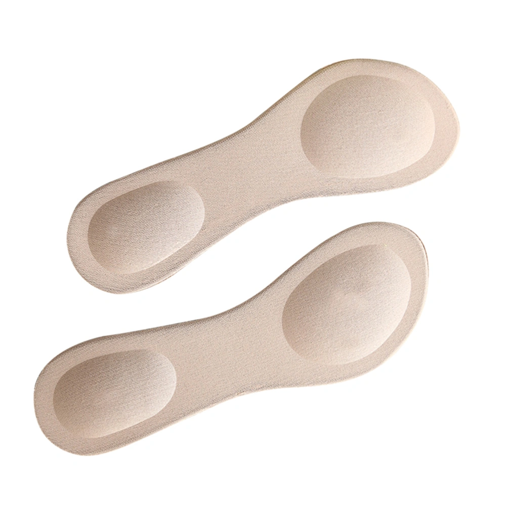 A Pair of Breathable High Heel Sponge Insoles Flexible Shoe Inserts for Relieving Sore Feet (Beige)