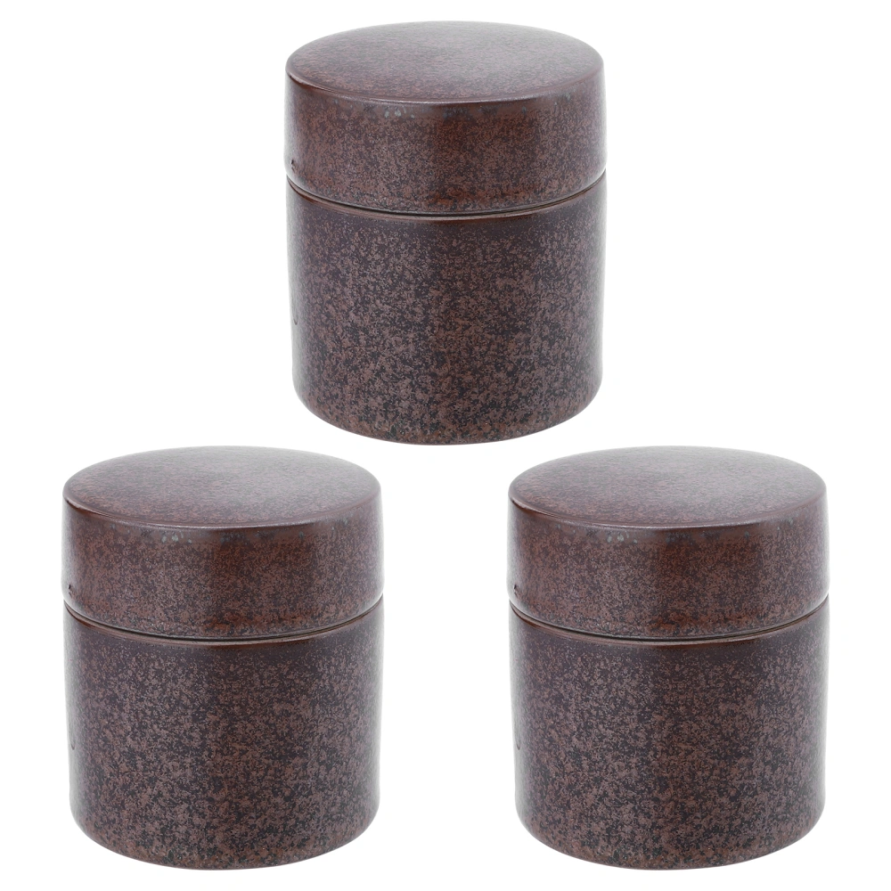 3Pcs Creative Tea Container Ceramic 150ML Sealed Tea Caddy Travel Tea Jars