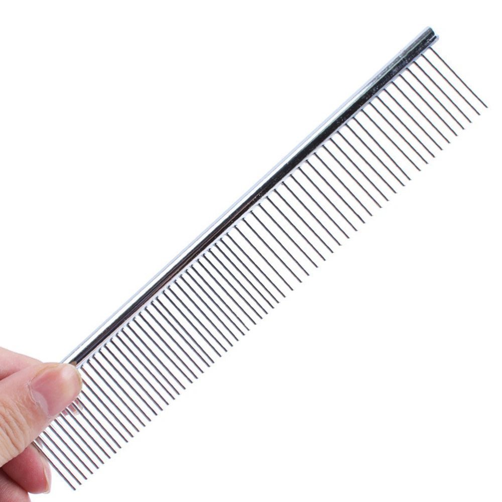 Pet Cat Dog Stainless Steel Grooming Comb - Size S (Silver)