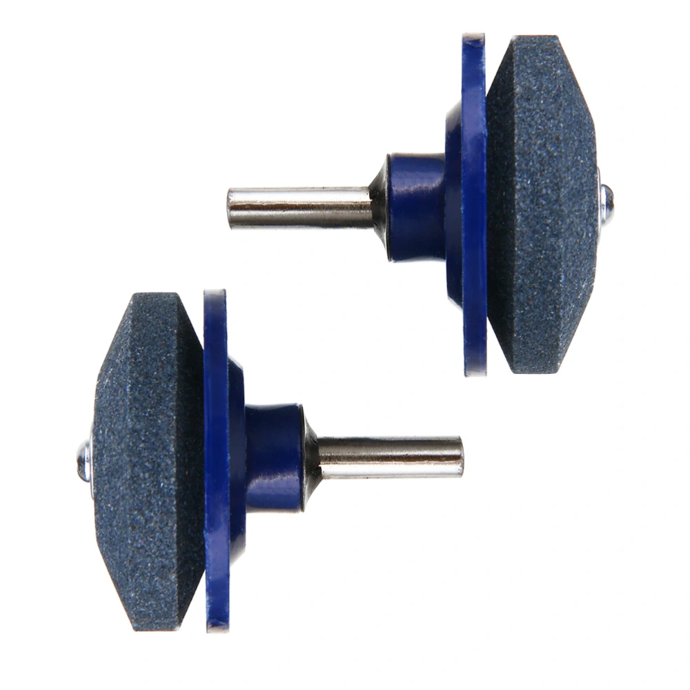 2pcs 50MM Faster Sharpener Lawn Mower Universal Grinding Rotary Drill Cuts Lawnmower Sharpener (Blue)