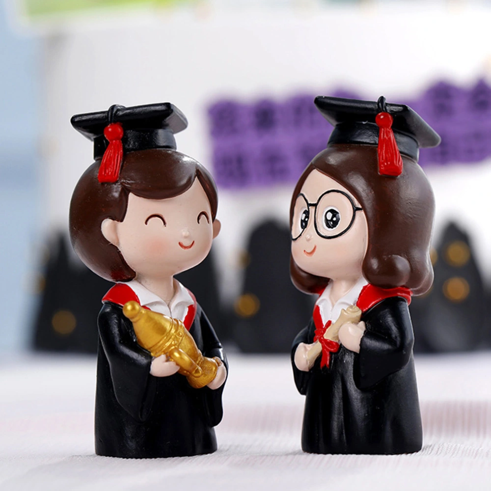 Graduation Cake Decoration Lovely Doctor Doll Cake Adornment Baking Decorations