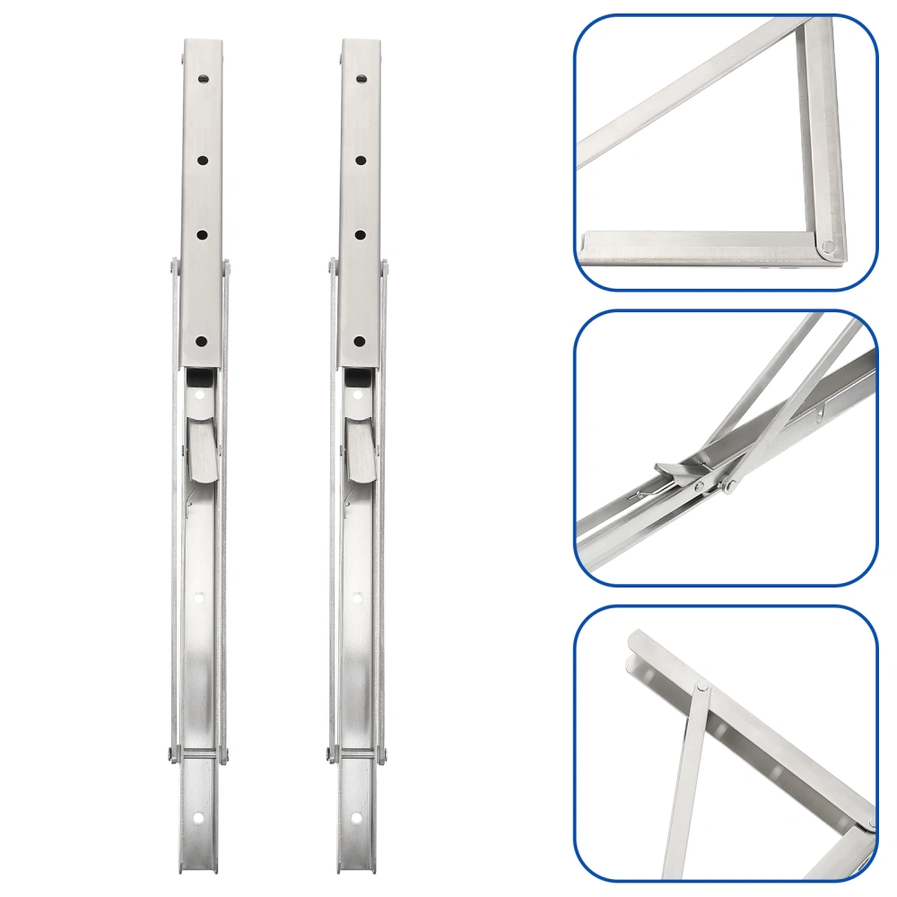 2pcs Stainless Steel Collapsible Brackets Folding Shelf Brackets Support Racks