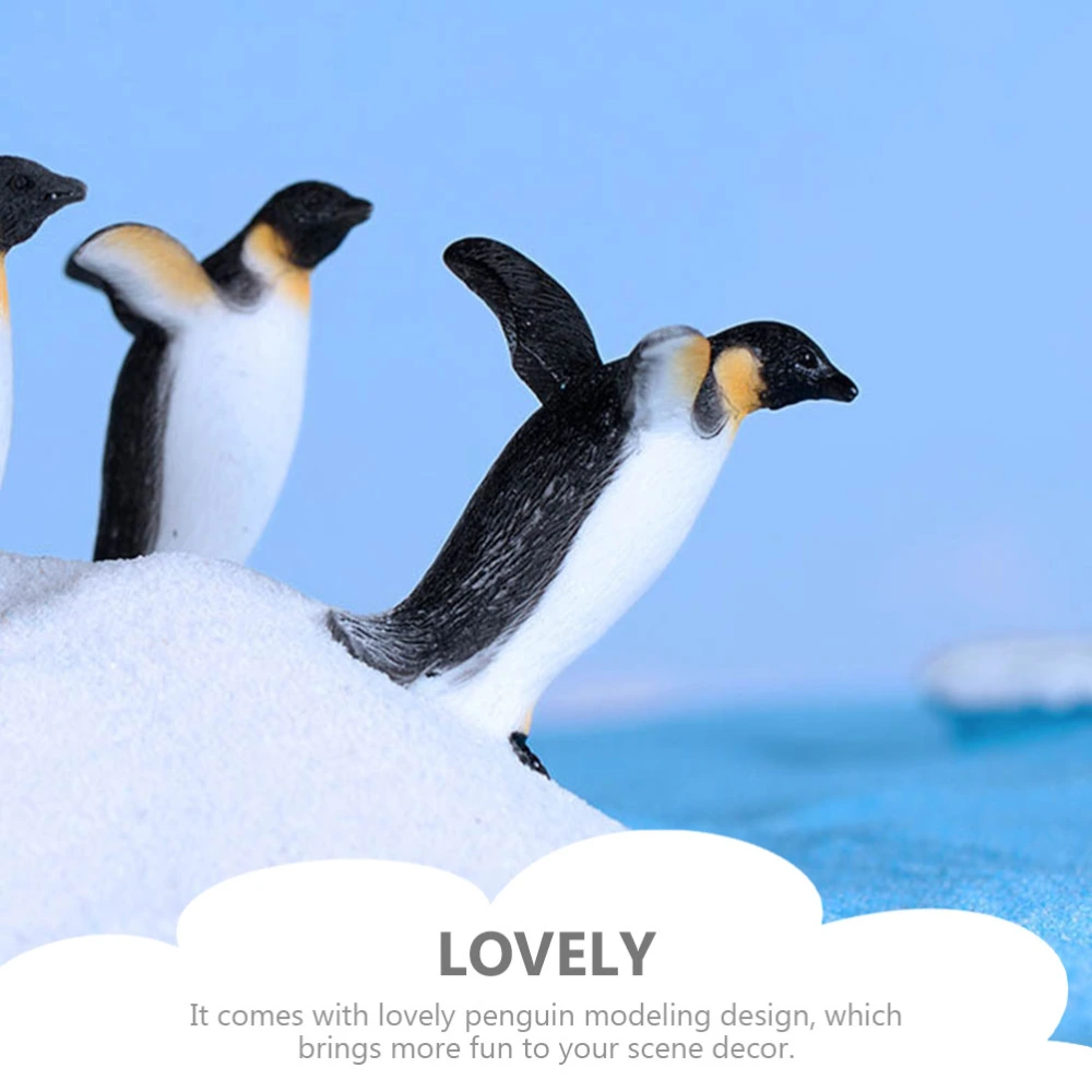 10Pcs Child Penguin Toys Resin Penguin Models Penguin Shaped Micro-landscape Ornaments