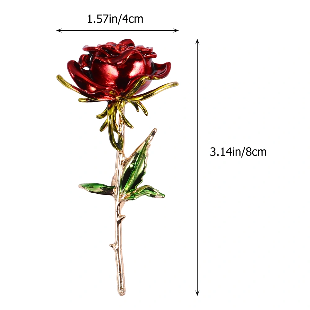 1 Pc Alloy Rose Shape Jewelry Supply Brooch Decorative Dress Corsage (Red)