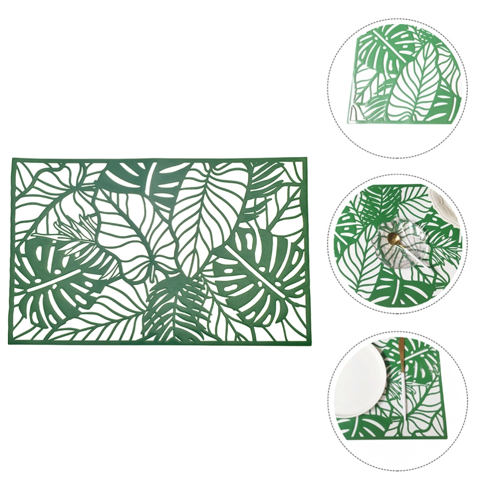 2Pcs Rectangular Monstera Leaf Pattern Placemats Anti-Slip Table Mat Party Decor