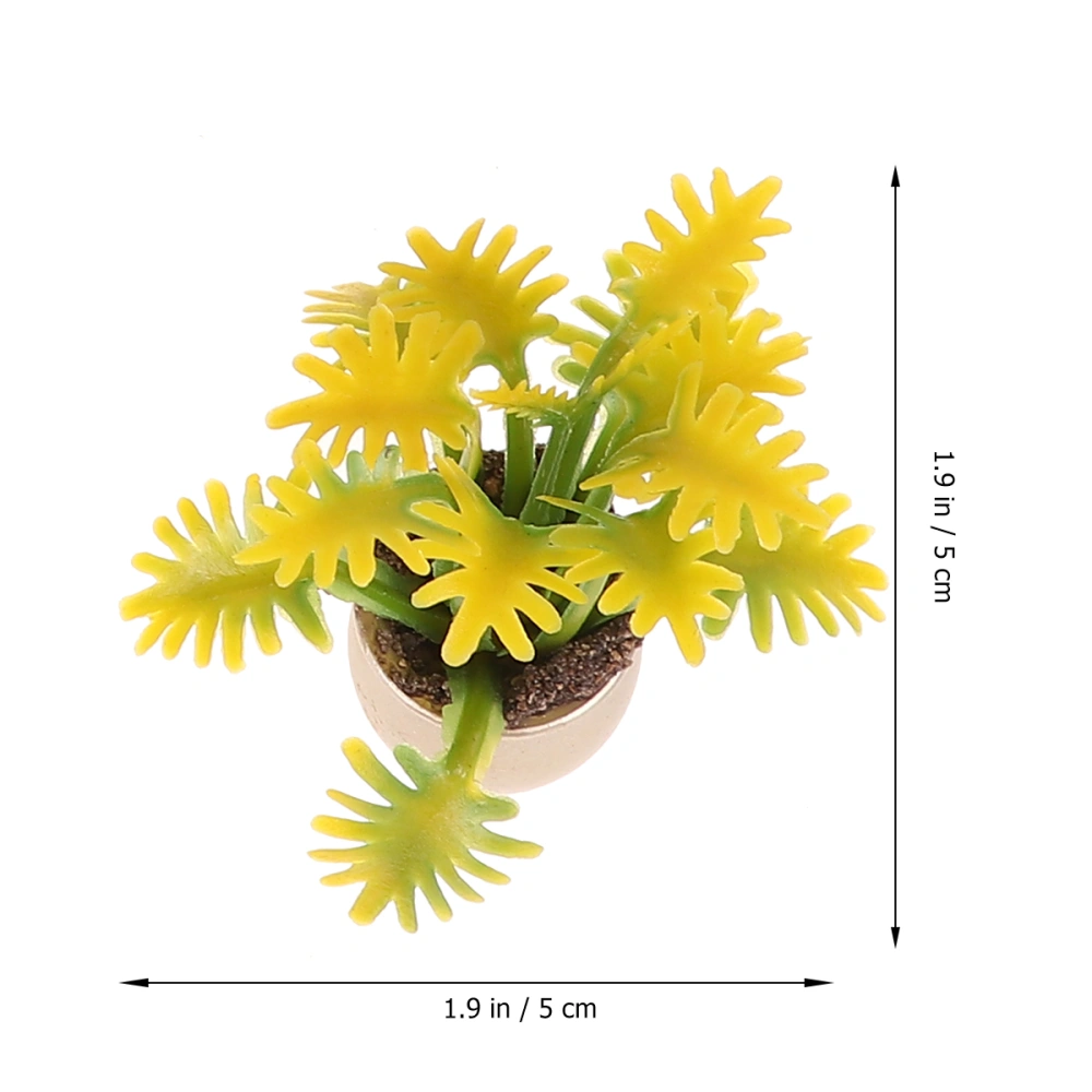 10 Pcs Plastic Simulated Potted Plants Toys Photograph Layout Props Colorful Bonsai Ornaments for Doll House Micro World (Random Style)