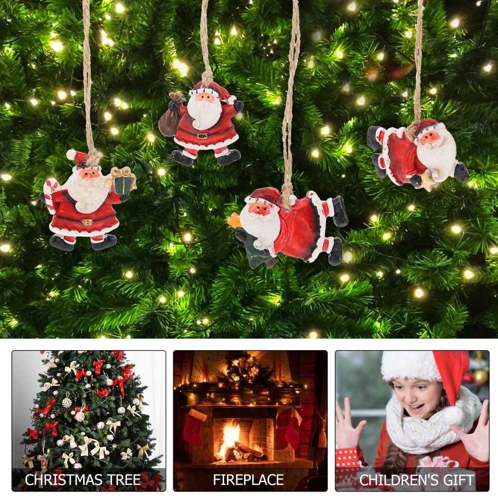 4Pcs Christmas Tree Pendants Decorative Pendants Christmas Ornaments (Assorted Color)