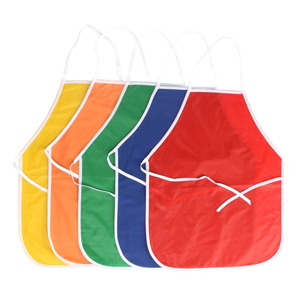 5pcs Painting Waterproof Children Aprons Bibs Eating Clothes for Kids