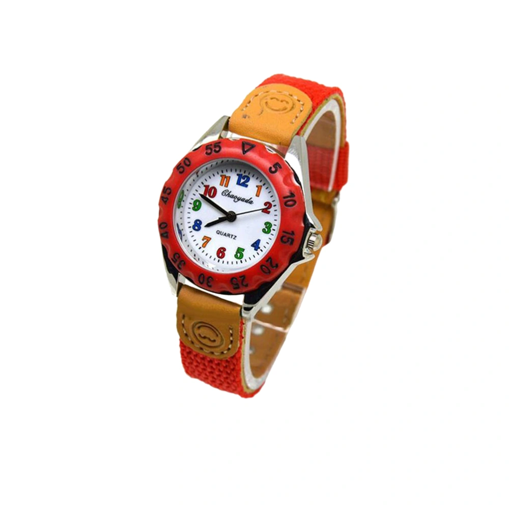 Cartoon Students Watch Nylon Watch Strap Creative Wrist Watches for Students Kids Red