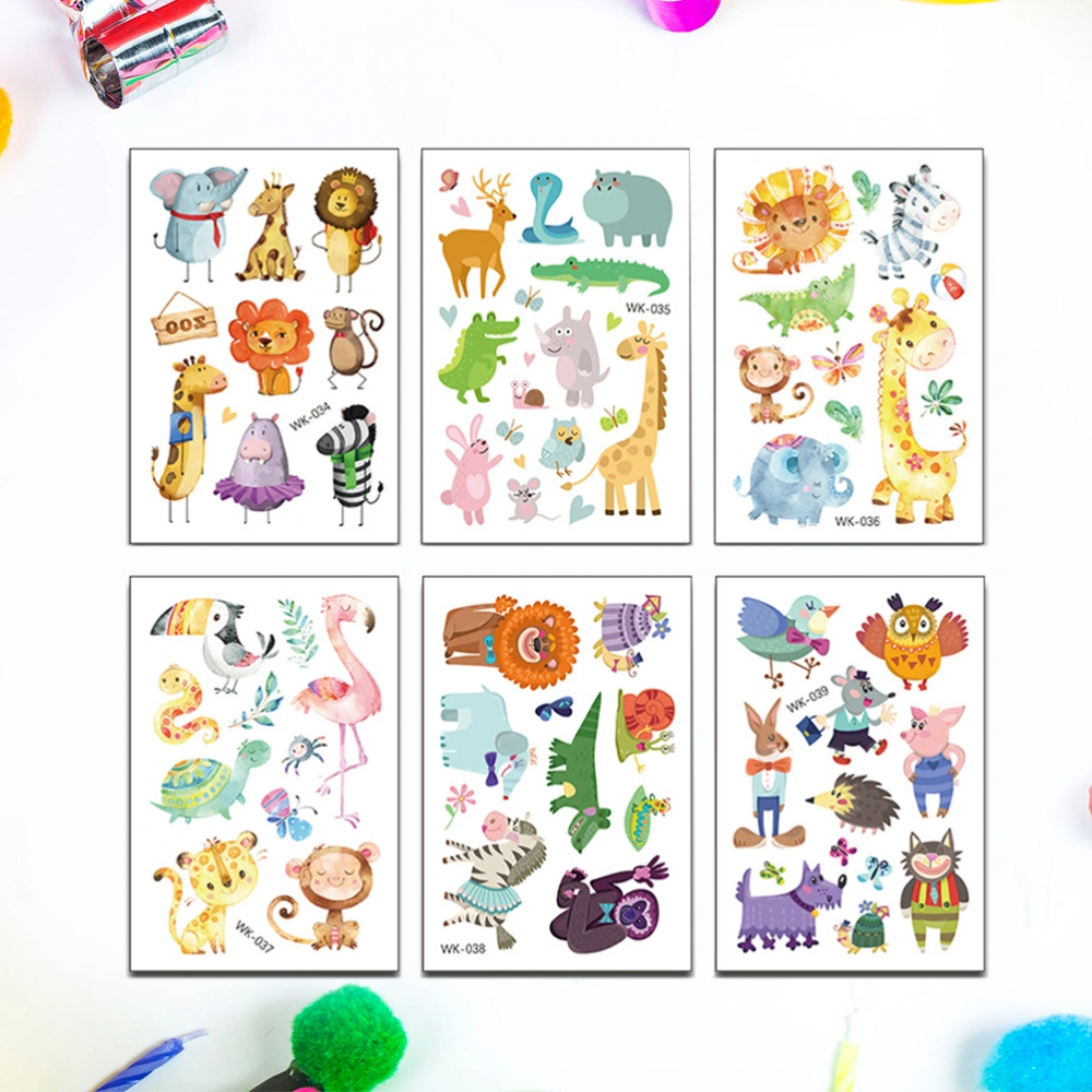 20 Sheets Children Personality Animals Cartoon Stickers Environmentally Friendly Stickers for Boys and Girls  (Mixed Pattern)